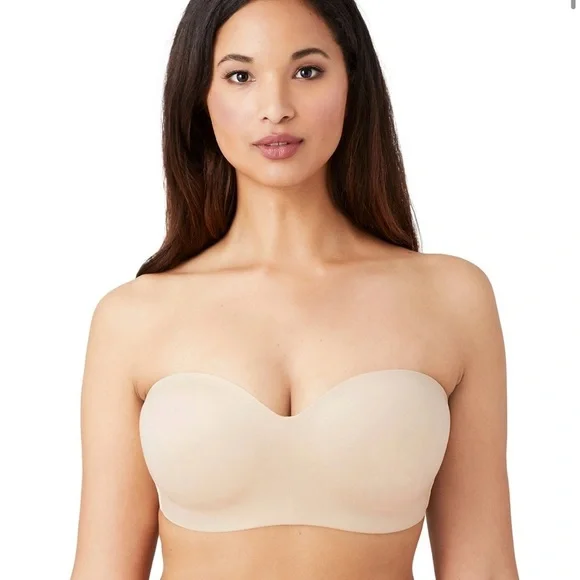 Wacoal Staying Power Wire Free Strapless Convertible Bra Sand Sz 38C 854372 NEW - Picture 3 of 14